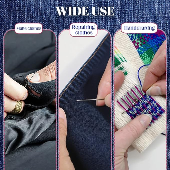 37PCS Sewing Tool Set, 2025 New Sewing Kit, Multi-Purpose Needle and Thread Kit for Leather Sewing DIY Handmade Craft Set, Large-Eye Stitching Needles Sewing Repair Kit for Beginners, Older (2 Set)