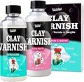 Air Dry Clay Glaze Kit - 2x100ml High Gloss Matte Varnish Sealant, Super Glossy Polymer Clay Glaze, Prevent Scratch Resistant, Yellowing, Waterproof - Clay Paint Kit for Pottery, Wood, Painting