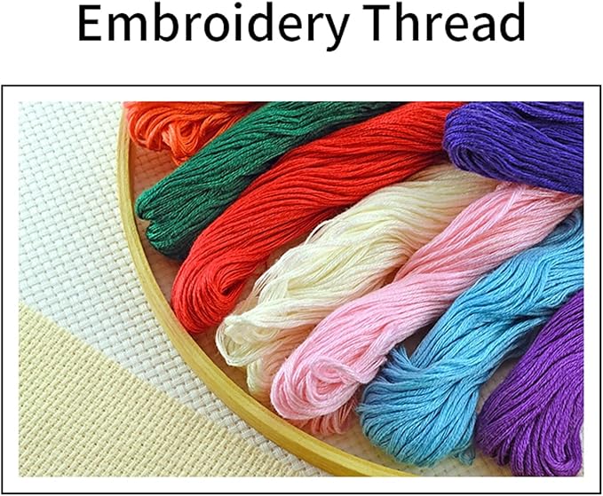 Joyhoor Cross Stitch Kits for Beginners Stamped Cross-Stitch Supplies Needlework preprint Embroidery Kits for Adults DIY Needlepoint Kits Embroidery Patterns 11CT-Wolf Butterfly 17.7x17.7 inch