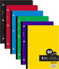 BAZIC Notebook College Ruled 1 Subject 80 Sheets Wireless Notebooks, Lined Composition Book, Assorted Color, 1 Unit, Random Color