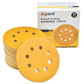 5-Inch 8-Hole Hook and Loop Sanding Discs 320-Grit Random Orbit Sandpaper, 50-Pack