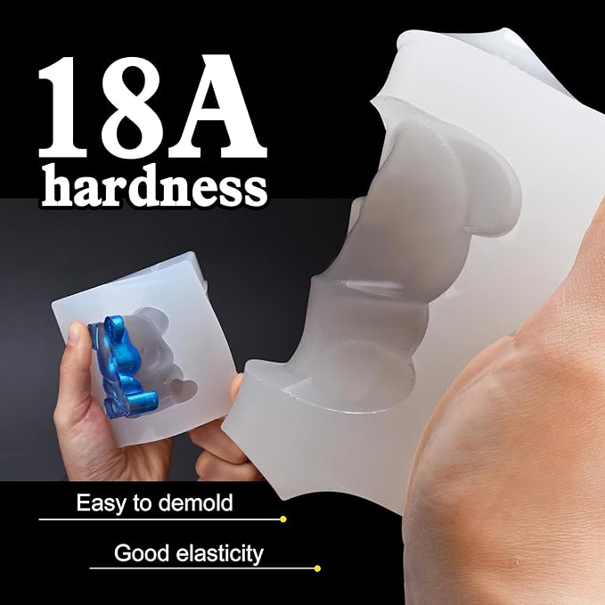 Silicone Mold Making Kit - 76oz Elastic Liquid Silicone Rubber for Making Silicone Mold, Casting - Fast Cured Translucent 18A Molding Silicone for DIY Resin Molds, Candle Molds, Soap Mold, Crafts