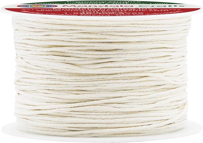 Mandala Crafts 1mm 109 Yards Ivory Cotton Waxed Cord for Jewelry Making Bracelet Cord Waxed String - Beading String Thread Jewelry Cords for Necklaces String
