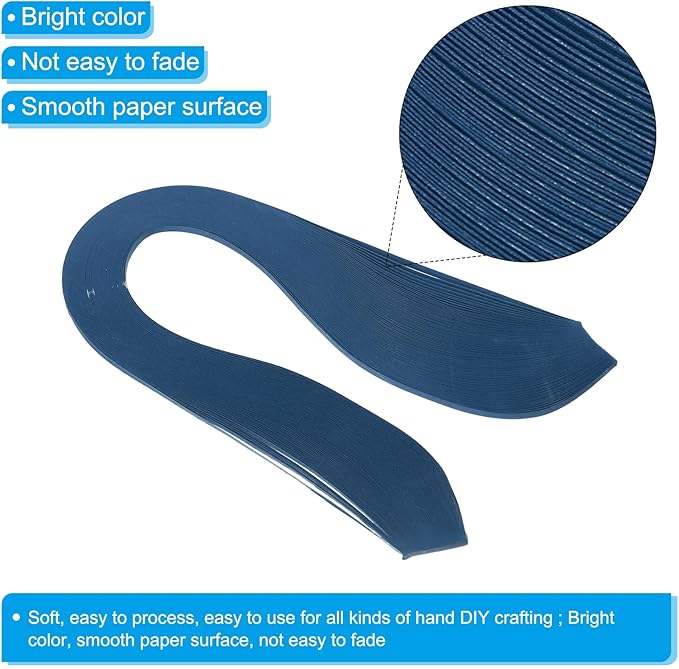 PATIKIL 600pcs Quilling Strips Paper 1/8"(3mm) 39cm Origami Paper Quilling Strip for Art DIY Hand Craft Christmas, Dark Blue