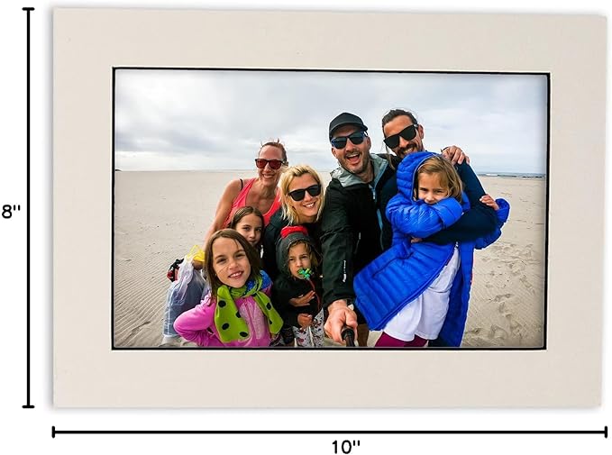 8x10 Mat Bevel Cut for 5.5x8.5 Photos - Acid Free White with Black Core Precut Matboard With Backing Board and Crystal Clear, Self Seal Photo Mat Bag - For Pictures, Photos, Framing - 4-ply Thickness