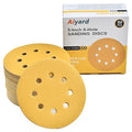 5-Inch 8-Hole Hook and Loop Sanding Discs 180-Grit Random Orbit Sandpaper, 50-Pack