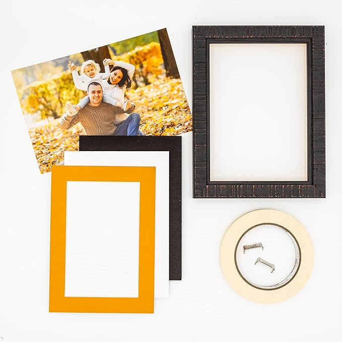 Pack of Ten Acid Free 11x14 Mats Bevel Cut for 8.5x11 Photos - Golden Orange Precut Matboards With Backing Boards and Self Seal Photo Mat Bags For Pictures, Photos, Framing - 4-ply Thickness