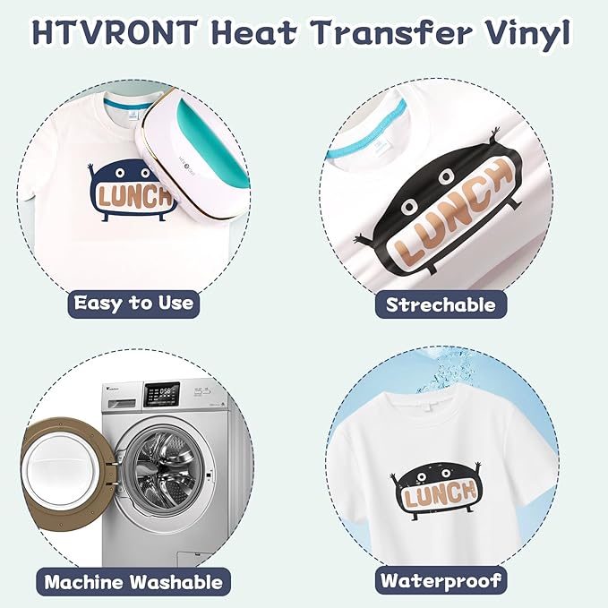 HTVRONT Skin Tone HTV Vinyl Heat Transfer Vinyl Bundle-13 Pack Brown HTV Sheets 10 Assorted Colors Iron on Vinyl with PTFE Sheet
