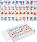 American Mahjong Tile Set with Clear Acrylic Box and Accessories, 160 Acrylic Engraved Mahjong Tiles, Mahjong Game Set