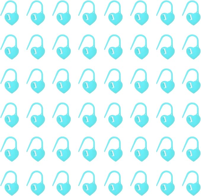 uxcell 200pcs Stitch Markers for Crocheting, Heart Shaped Crochet Marker Needle Clip Counter for Knitting Clothing Tag DIY Craft,Light Blue
