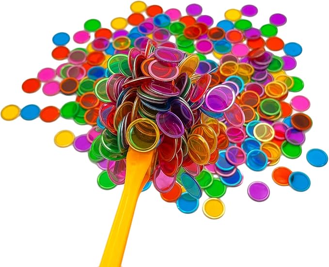 Magnetic Bingo Wand with Chips,6-Pack& 600 Metal Chips, 6 Color Metal Chips-for Large Group Games,Family Game Night, Sensory Bins,Counting and Sorting,Science& Educational Activities