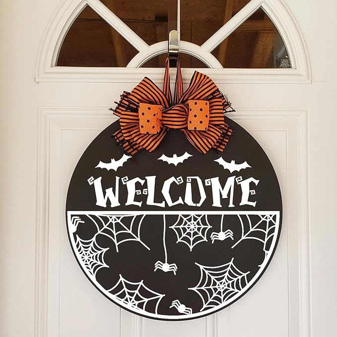 Halloween Stencils for Painting on Wood 12inch Large Halloween Stencil Hey Boo Witches Spider Bats Ghost Draw Templates for Porch Hanger Doormat Fabrics DIY Crafts Decor