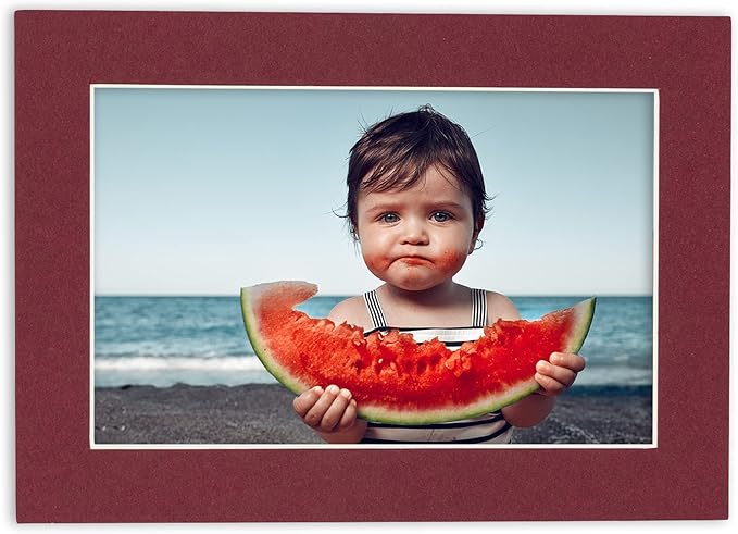 6x8 Mat for 8x10 Frame - Precut Mat Board Acid-Free Show Kit with Backing Board, and Clear Bags Maroon 6x8 Photo Matte Made to Fit a 8x10 Picture Frame Matboard for Framing, Pack of 10 Mats
