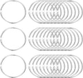 PATIKIL 3.1" x 3.5" Loose Leaf Binder Rings, 30 Pcs Metal Book Rings Nickel Keychain Ring for Paper Index Cards Flash Card Notebook Rings Office Home Book Binder, Silver Tone