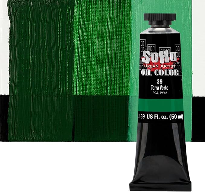 Soho Urban Artist Oil Paint - Terre Verte, 50 ml Tube - Best Valued Oil Colors for Painting, Excellent Pigment Load