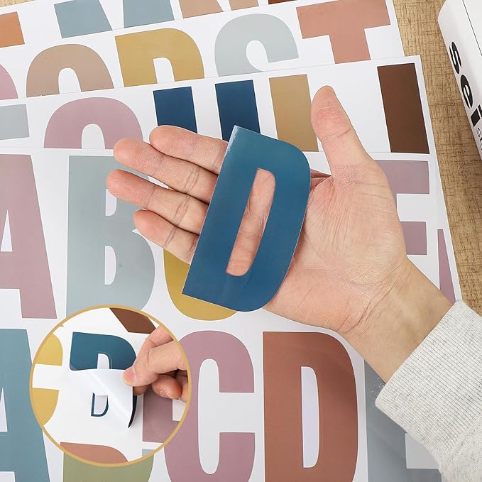 232 Pcs Large Boho Bulletin Board Letters,4 Inch Letter Stickers Self, Large Alphabet Stickers, ABC Letters for Classroom Wall Window Door Home Decor. (Boho 24 L)