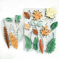 2PCS Leaf Silicone Molds, Tree Leaves Shape Cake Fondant Mold, 3D Unique Chocolate Candy Jello Biscuit Dessert Mold, Resin Plaster Polymer Clay Soap Mold, Cake Decorating Tool