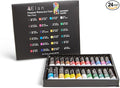Elan Professional Watercolor Paint Set, 24 Liquid Watercolor Paint Tubes 0.4fl oz, Non-Toxic Mini Tubes for Canvas & Crafts, Art Paints for Adults