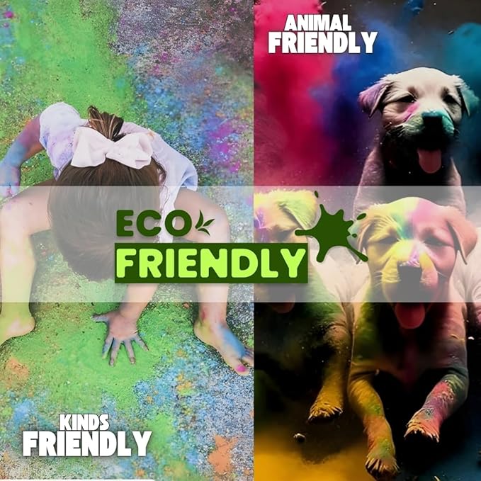 Natural 14‑Color Holi Powder Pack – 14 x 75 gm Washable Non‑Toxic Chalk Color for Fun Runs Festivals Photo Shoots Marathons & Gender Reveals colour wars kids animal photography party gulal