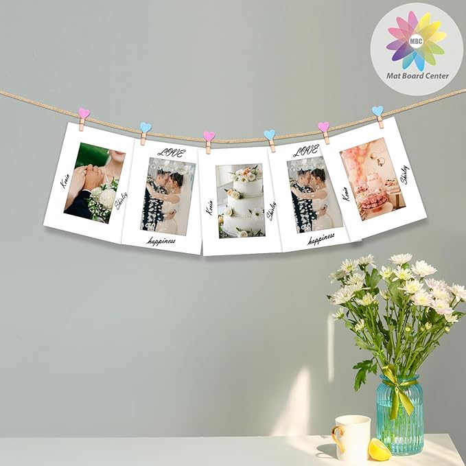 MBC Mat Board Center, 5 Pack 6x8 for 4x6 White Picture Mats Frame Mattes, Bevel Cut, Acid Free, 4-ply Thickness