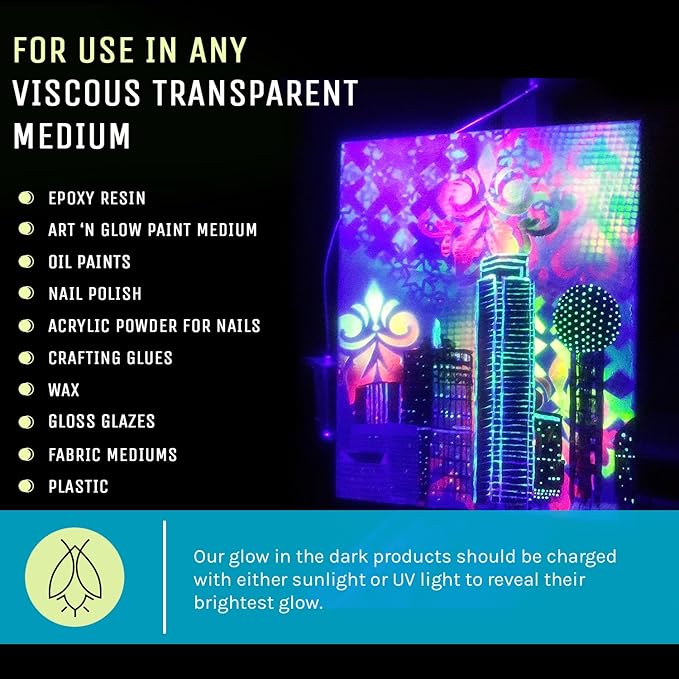Glow in The Dark Pigment Powder - Neutral and Fluorescent Color for Art Painting, Fine Art, Nail Art Paint, and DIY Crafts - Long Lasting 10+ Color Options - Neutral Dark Blue (1 Kilogram)