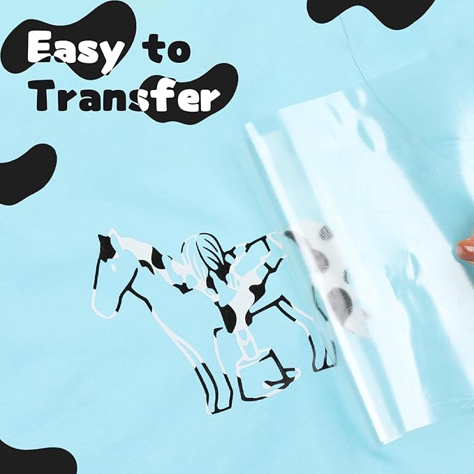 HTVRONT Cow Print HTV Vinyl - 12" x 8ft Cow Printed Animal Pattern Iron on Vinyl Cow Printed Heat Transfer Vinyl for Shirts - Easy to Cut & Weed for Heat Vinyl Design