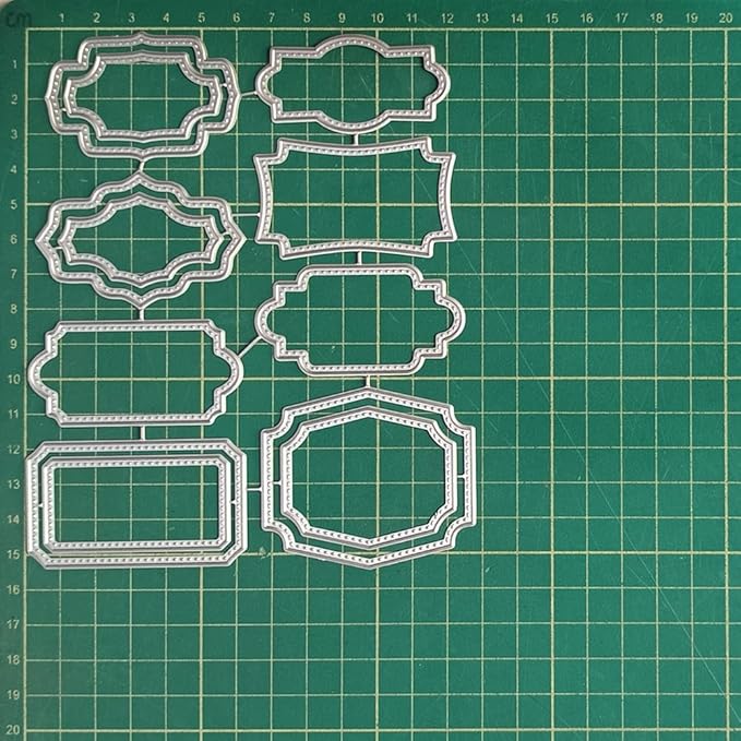 Mvchifay Cutting Dies for Card Making Metal Die-Cuts Scrapbooking Tool Hollow Frame DIY Craft Punch Template Embossing for Paper Album Decor (Various Labels-12.8x15.5cm)