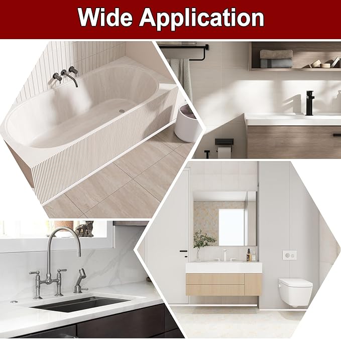 uxcell 157 Inch Flexible Quarter Round Molding Silicone Peel and Stick Trim Self Adhesive Shower Water Barrier for Corner Decor Bathroom Kitchen, White