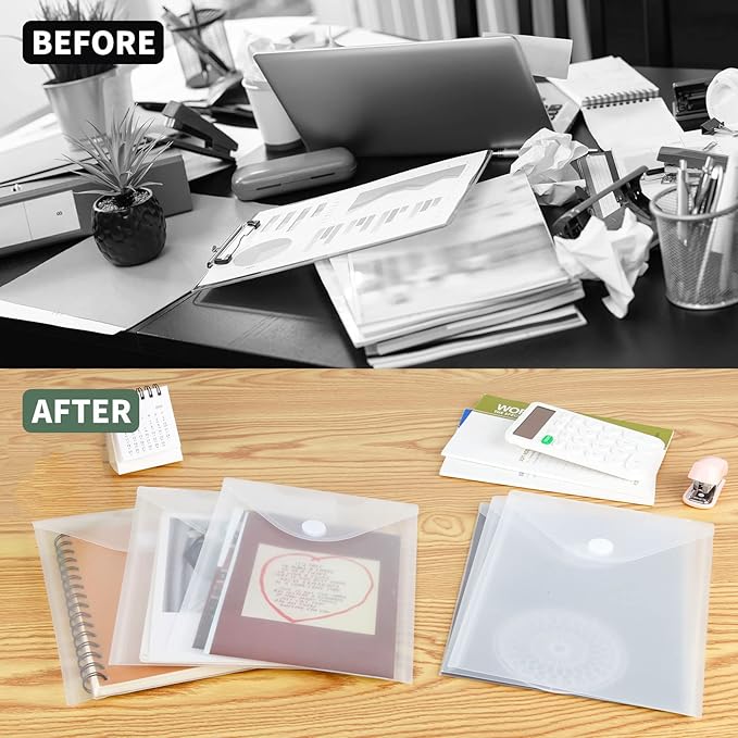 12 Pack Large Clear Die & Stamp Storage Bag Transparent Plastic Folders for Cutting Dies Stencil Embossing Crafts for DIY Scrapbooking Paper Card Craft Organizer Holder