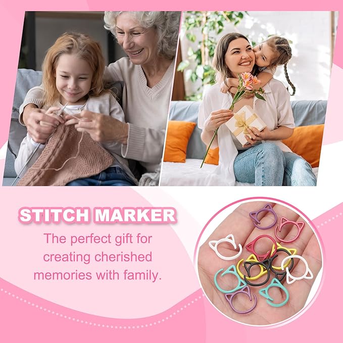uxcell 50pcs Stitch Markers, Spiral Stitch Markers Crochet Needle Clip Counter Knit Ring Crochet Locking Sewing Accessories for DIY Handcraft Knitting and Crocheting, White