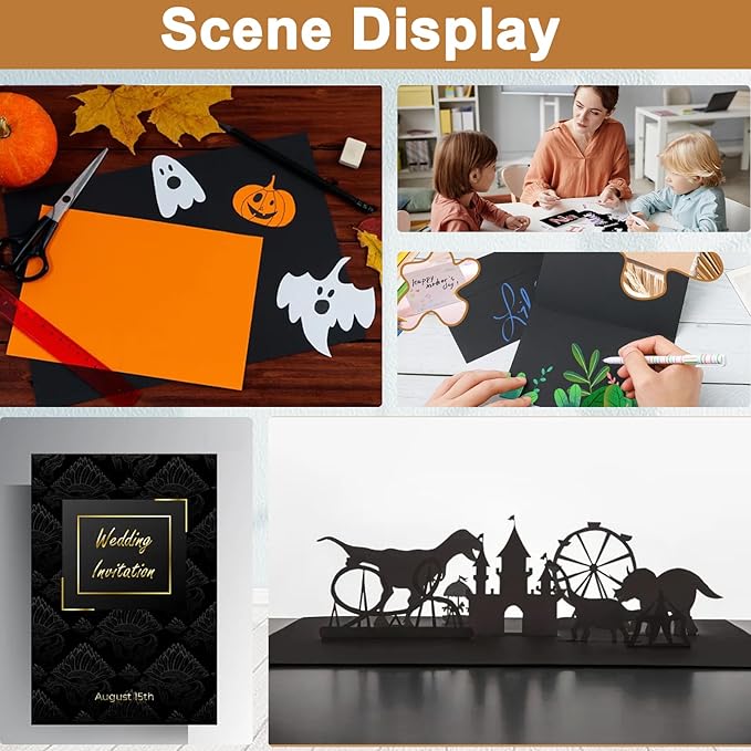 40 Sheets Black Shimmer Cardstock 8.5 x 11 Halloween Cards, 75lb Heavyweight Black Paper Card Stock for Card Making, greeting Cards, Wedding Invitations, Paper Crafting