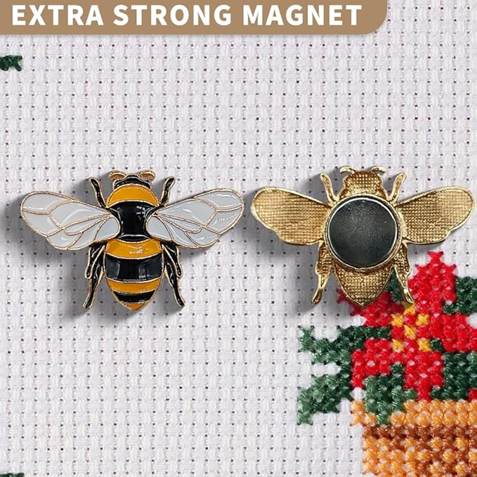 Needle Minder Magnet, Magnetic Needle Minder, Needle Minders Magnetic Cross Stitch Accessories, Magnetic Needle Holder, Life Tree, Butterfly, Cats, Owl, Heart (Bee)