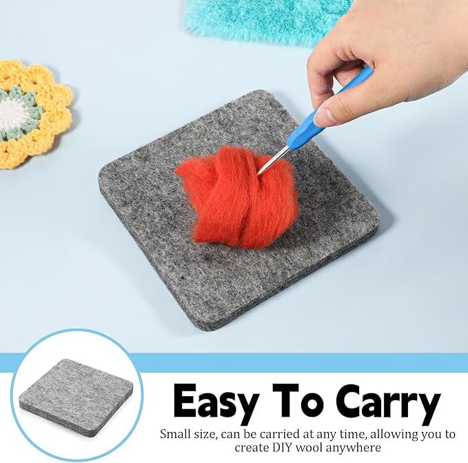 Needle Felting Pad, Grey Sponge Pad, 6×6 in Needle Felting Mat for Any Wool Felting Supplies