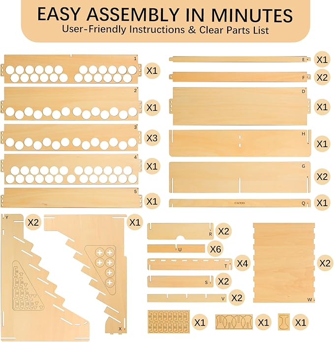 Paint Organizer with Brush Holder – 105-Bottle Holder with 6 Miniature Stands – Brush and Paint Storage for Miniature Painting