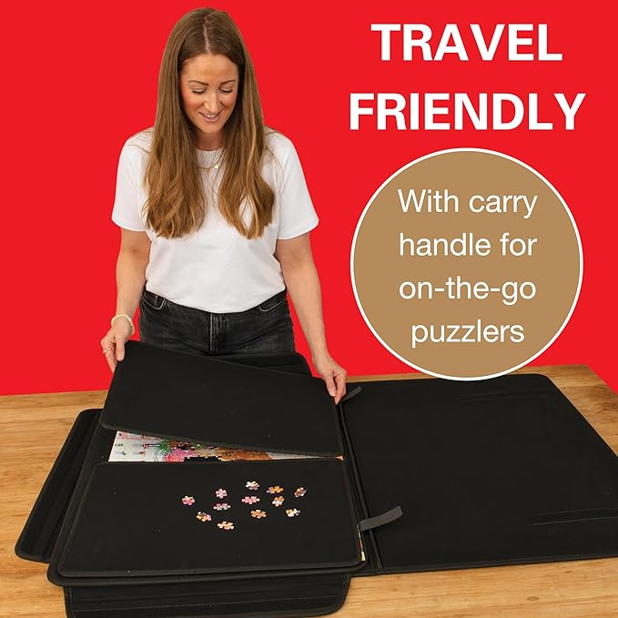Jumbo Portapuzzle Comfort - Non-Slip Felt, Portable Jigsaw Puzzle Board with Adjustable Angle for 500 to 1000 Pieces - Lightweight, Easy to Store Puzzle Mat, Sorter & Organiser