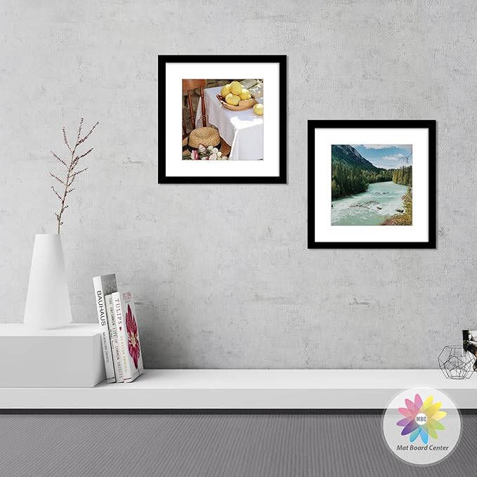 Mat Board Center, Pack of 10, 14x14 for 10x10 White Photo Picture Mats - Acid Free, 4-ply Thickness, White Core - for Pictures, Photos, Framing