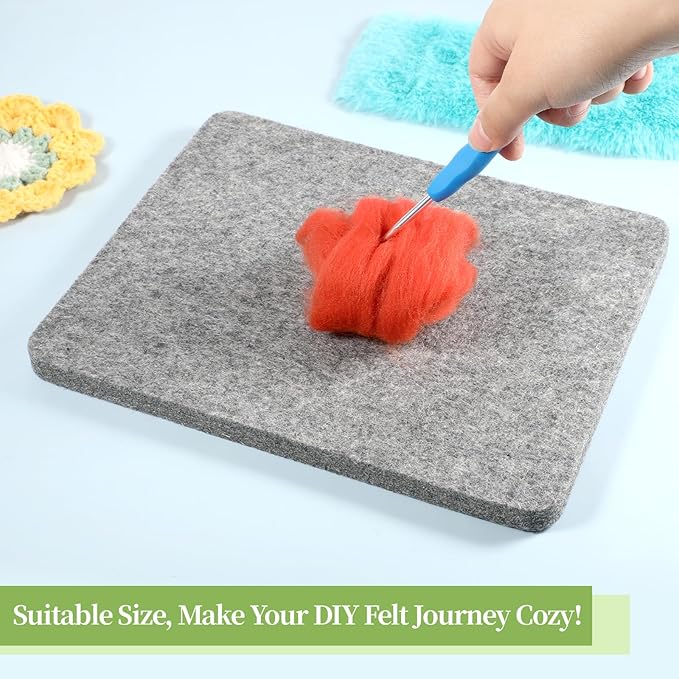Needle Felting Pad, Grey Sponge Pad, 8×10 in Needle Felting Mat for Any Wool Felting Supplies