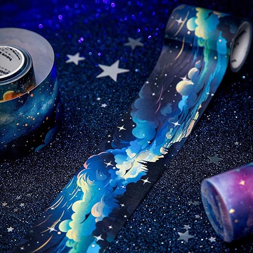 Washi Tape Stickers for Journaling,6 Rolls Star Tape Scrapbook Stickers for Scrapbooking Supplies,Junk Journal Supplies,DIY Craft(Starry Dreams)