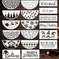 Christmas Stencils for Painting on Wood 12” Christmas Stencils for Crafts Reusable Holiday Doormat Stencil for Porch Hanger Fabrics Decor