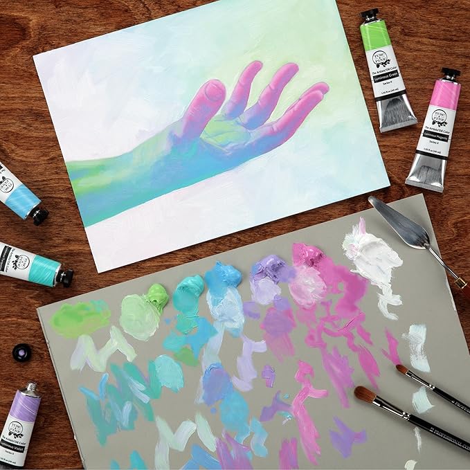 Tusc & Pine Artist Oil Paint - Luminous Turquoise, 40 ml, Non-Yellowing, Rich & Creamy Consistency, Maximum Pigment Load, Small Batch Milled Oil Paints Made in the USA for Professional Artists