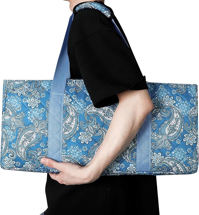 American Mahjong Game Set, 166 Quality White Tiles, 4 All-in-One Color Rack/Pushers, Mahjong Tile Set with Light Blue Printed Carrying Bag