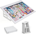 WELGEE 1000-Piecce Tilting Puzzle Board with Stand, 31” x 24” Lightweight Portable Puzzle Table for Adults & Seniors, DIY Customizable Puzzle Accessory Only 3.5 lbs (White)