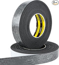 2 Pack EVA Single-Sided Adhesive Foam Tape 1.2inx16.4FT Single-Sided Sealing Strip Foam Pad Sponge Tape Window Weatherproof, Self-Adhesive Insulation Sealing Tape Black