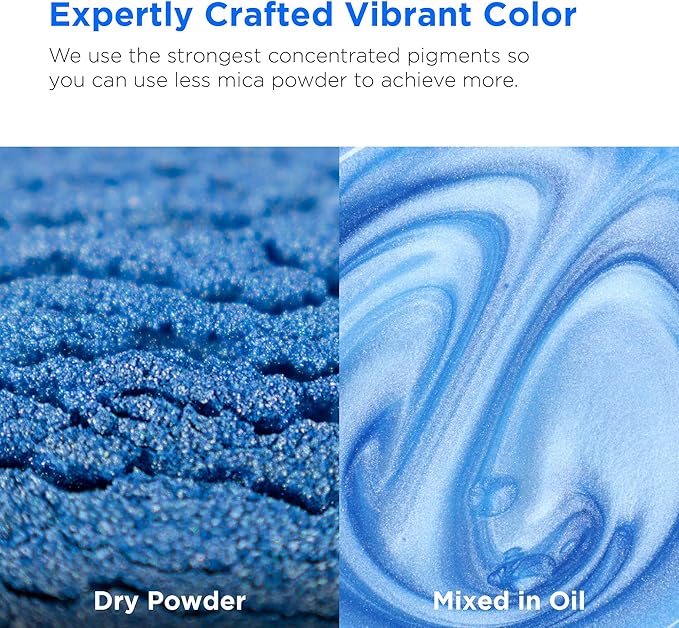 Rolio Premium Mica Powder - Voronet Blue (50G / 1.76oz) - 1 Jar of Blue Pigment Powder for Epoxy Resin, Dye, Soap Making, Nail Polish, Paint, Candle Making, Bath Bombs, Slime