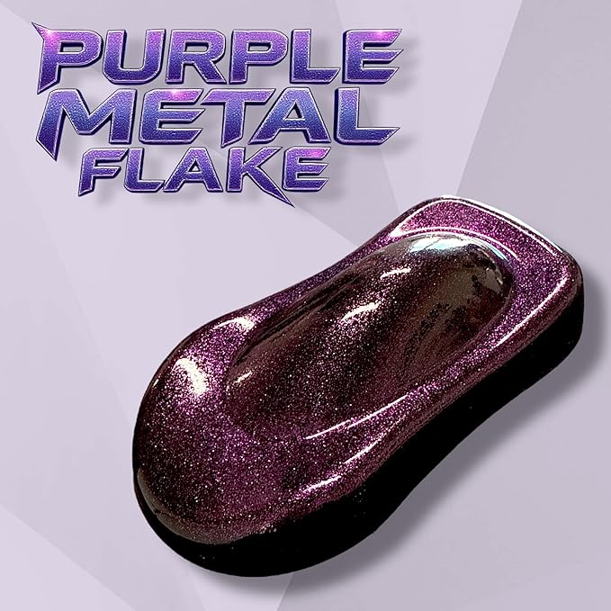 LiME LiNE Sprayable Metal Flake Paint Additive: Solvent Resistant Glitter for Automotive Custom Painting (Purple)