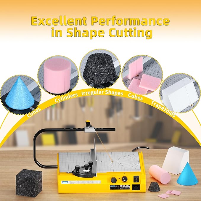 Hot Wire Foam Cutter, Foam Cutting Worktable with Elevated Extension Rail, Hot Wire Cutting Tool for EVA, Sponge, KT board, Insulation panels, Polystyrene Foam Various Thermoplastic Materials
