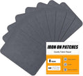 MOONSJONES Iron on Patches for Clothes Fabric Repair, 8 PCS Premium Strongest Glue Cotton Gear Reparing Patch for Holes Inside & Outside Pants, Jeans, Jacket, Hat, Canvas (7.5 cm x 10.5 cm-Dark Gray)