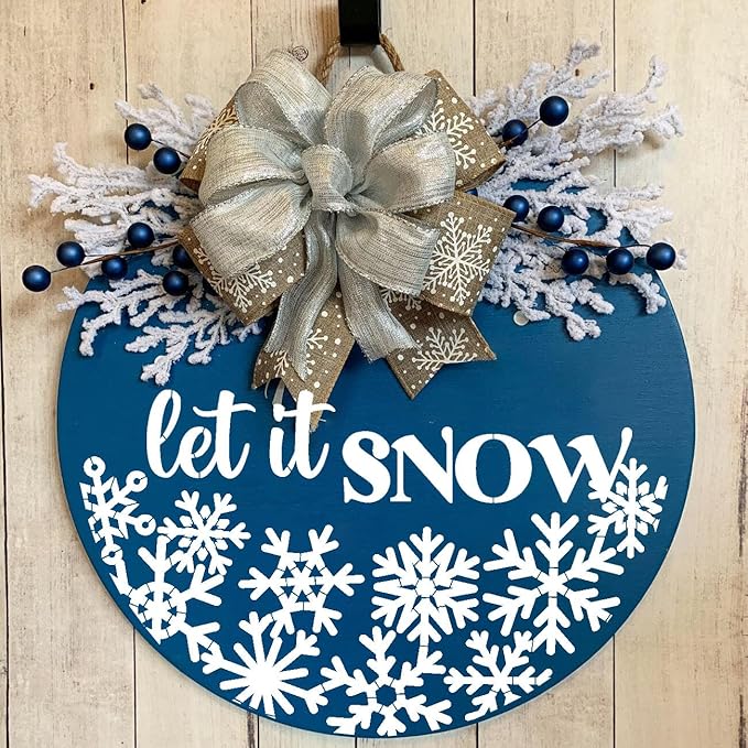 Christmas Stencils for Painting on Wood 12" Christmas Doormat Stencils Holiday Stencil Merry Christmas Believe Drawing Templates for Door Mats Porch Wreath Decor