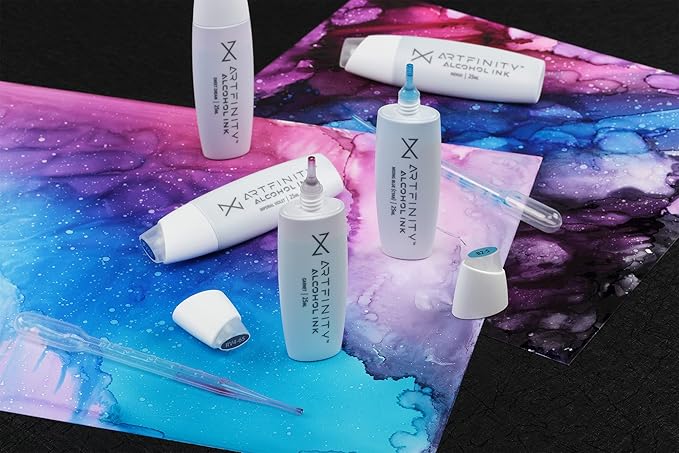 Alcohol Inks 3 Pack - Vibrant, Professional, Dye-Based Alcohol Inks for Artfinity Alcohol Markers, Artists, Drawing, & More! - Brain RV8-5