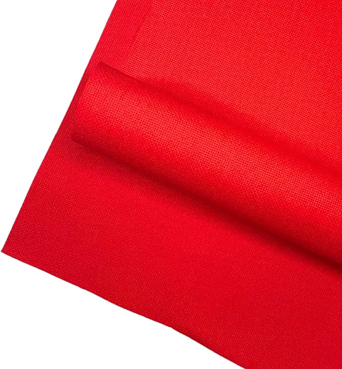2 Sheets of Red 14 Count Aida Cloth – 21 x 21 Inch Pre-Cut Fabric Squares – Cross Stitch Fabric – 100% Cotton – Ideal for Needlework & Embroidery – The Knotty Unicorn